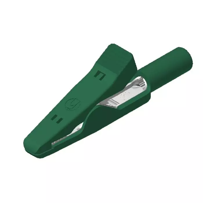 HIRSCHMANN TEST AND MEASUREMENT Alligator Clip 2 mm Connection Stainless Steel Contact 6A Green, 930319104 (Pack of 50)