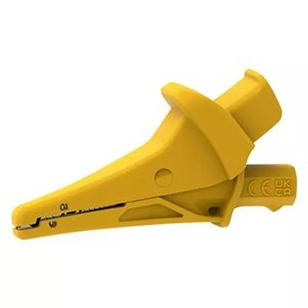 CAL TEST ELECTRONICS Alligator Clip, Yellow, 20A, 1.2", Ct4501-4
