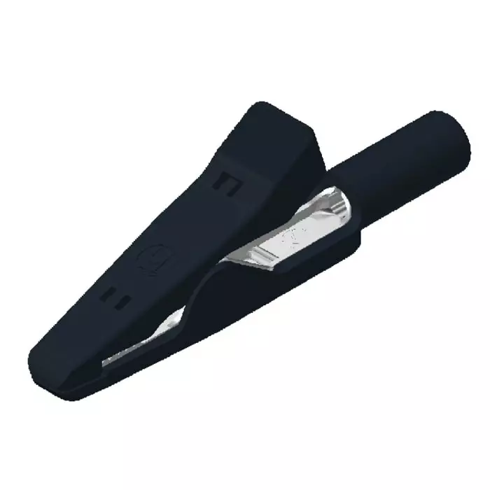 HIRSCHMANN TEST AND MEASUREMENT Alligator Clip 2 mm Connection Stainless Steel Contact 6A Black, 930319100 (Pack of 50)