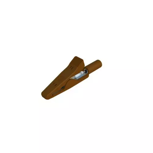 HIRSCHMANN TEST AND MEASUREMENT Alligator Clip 2 mm Connection Stainless Steel Contact 6A Brown, 930319105 (Pack of 50)