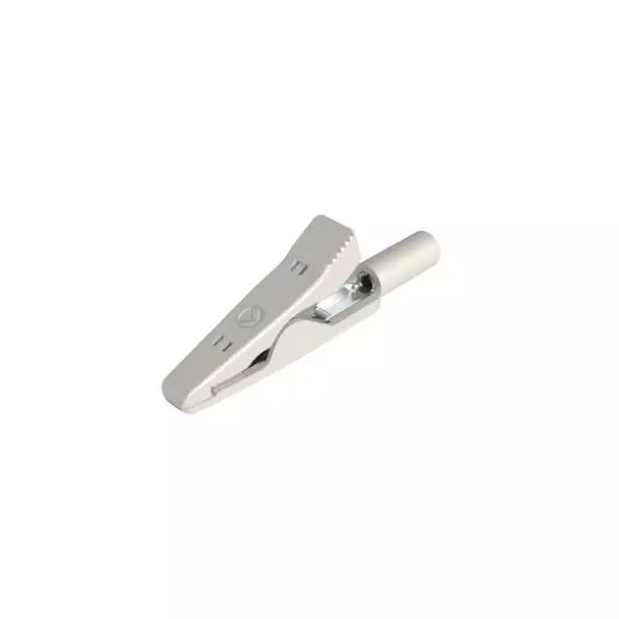 HIRSCHMANN TEST AND MEASUREMENT Alligator Clip 2 mm Connection Stainless Steel Contact 6A White, 930319107 (Pack of 50)