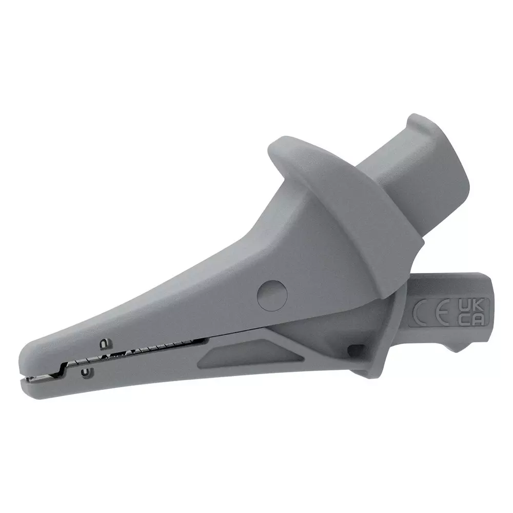 CAL TEST ELECTRONICS Alligator Clip, Gray, 20A, 1.2", Ct4501-8