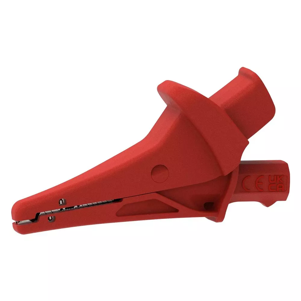 CAL TEST ELECTRONICS Alligator Clip, Red, 20A, 1.2", Ct4501-2