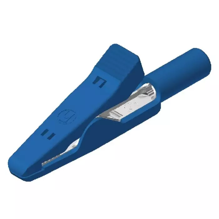 HIRSCHMANN TEST AND MEASUREMENT Alligator Clip 2 mm Connection Stainless Steel Contact 6A Blue, 930319102