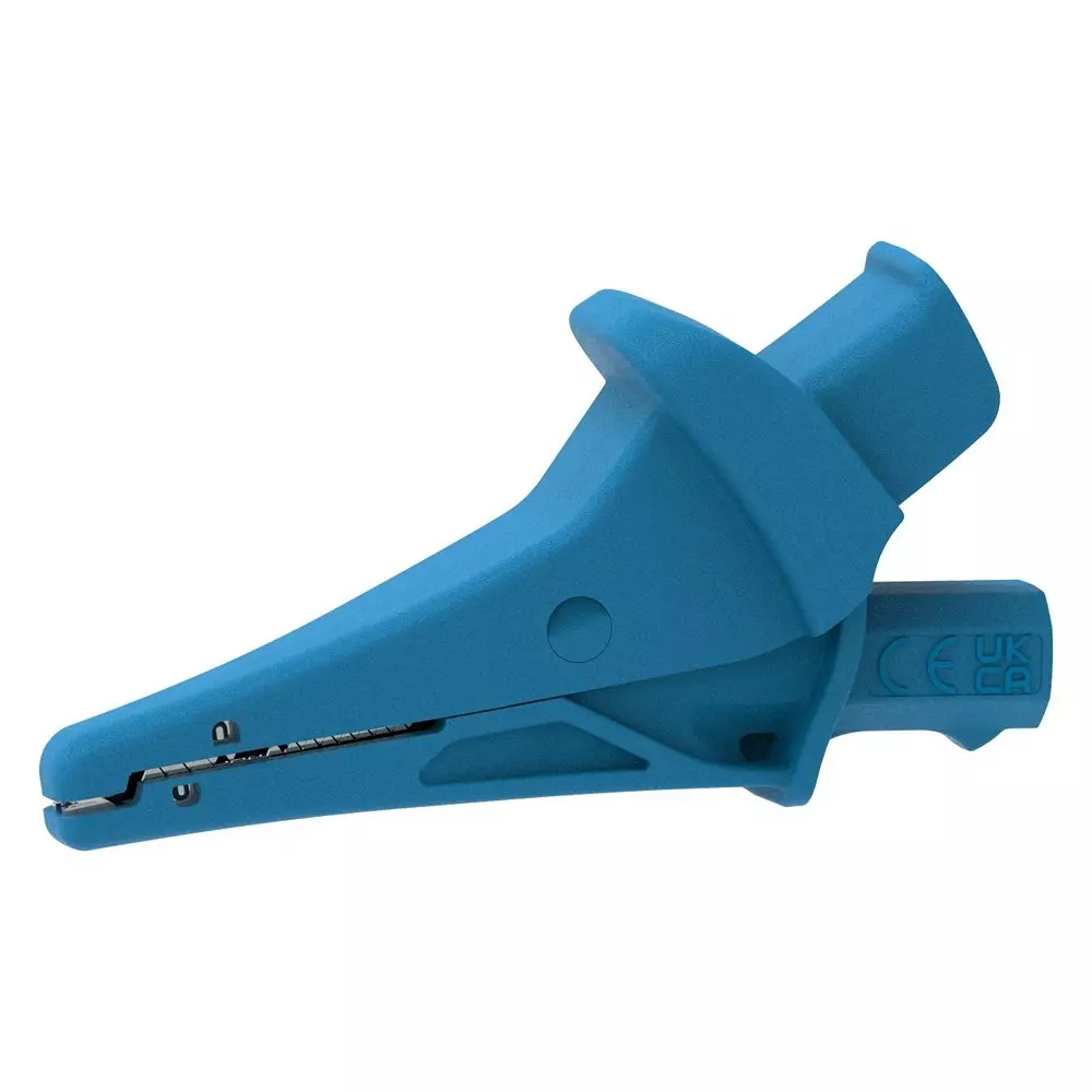 CAL TEST ELECTRONICS Alligator Clip, Blue, 20A, 1.2", Ct4501-6