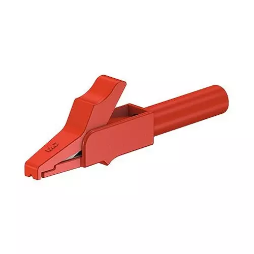 Staubli CROCODILE CLIP, 4MM, RED, PK5, 24.0157-1 (Pack of 5)