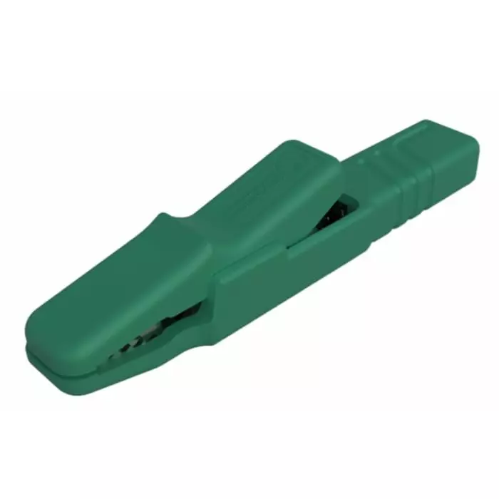 HIRSCHMANN TEST AND MEASUREMENT Alligator Clip 4 mm Connection Nickel Plated Brass Contact 25A Green, 932146104 (Pack of 20)