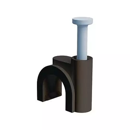 ESSENTRA COMPONENTS Cable Clips CABLE CLAMP, NAIL-IN, POLYETHYLENE/BLACK, 22NCC0800R (Pack of 5)