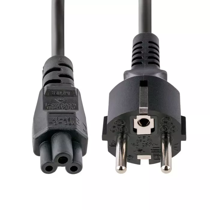 StarTech.com Power Cable Male to Male 18 AWG 250 V 2.5 A 1 m, PXTNB3SEU1M