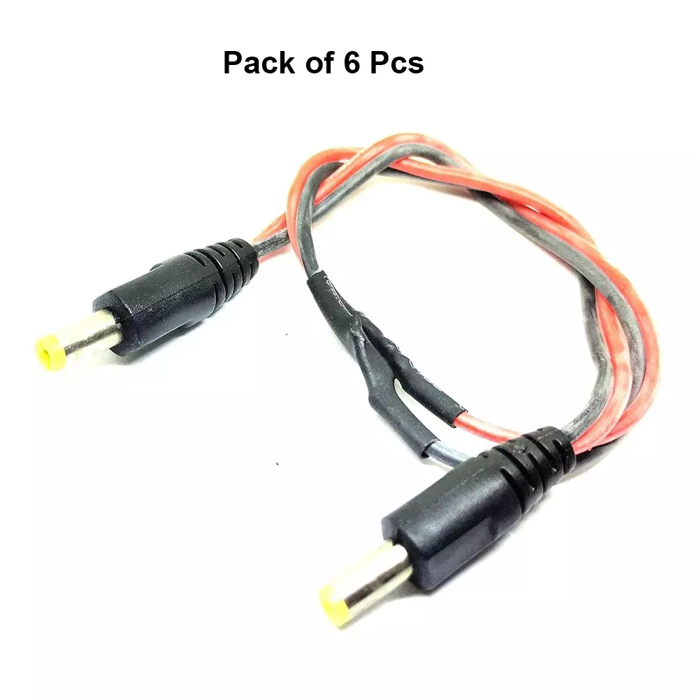 invento-dc-jack-plug-silicone-power-cable-male-to-male-300-mm-length-20-awg-tinned-copper-conductor-isc-3006-b3-pack-of-6-pcs