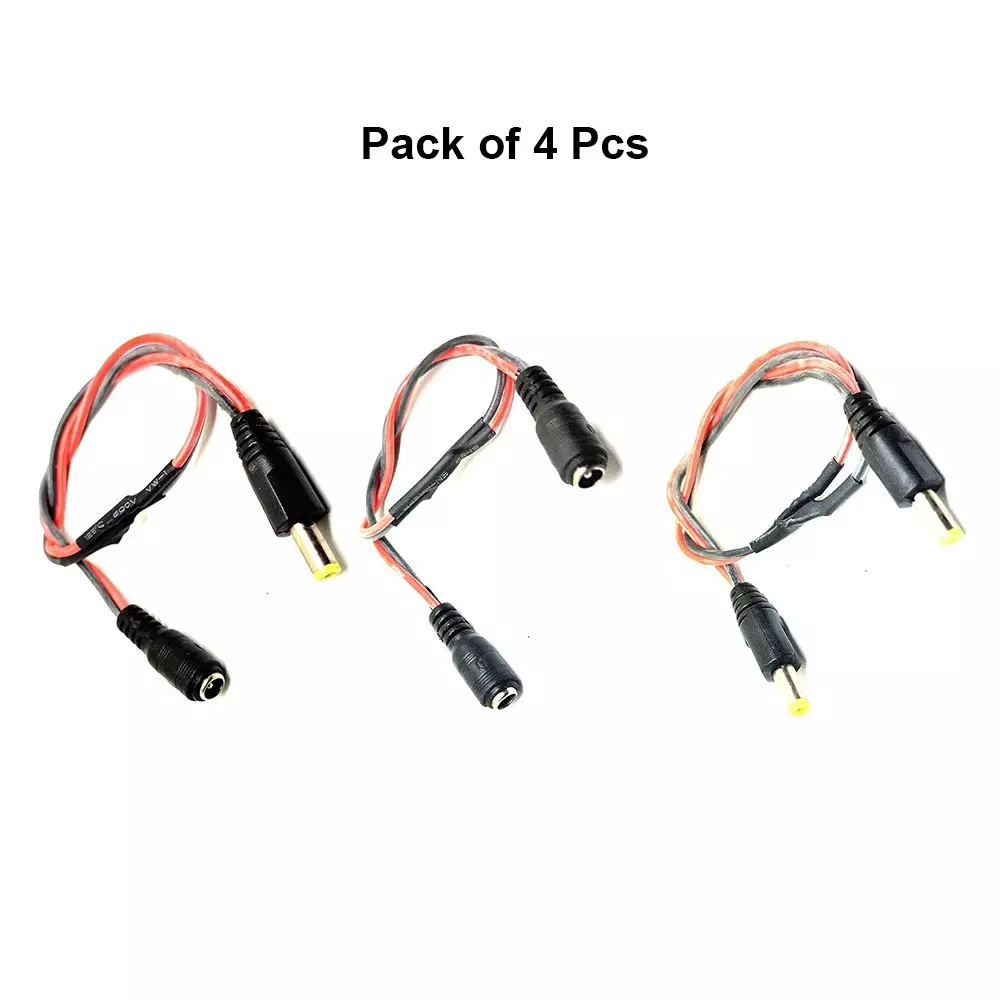 invento-dc-jack-plug-silicone-power-cable-female-to-female-male-to-female-male-to-male-300-mm-length-20-awg-tinned-copper-conductor-isc-3006-g2-pack-of-4-pcs