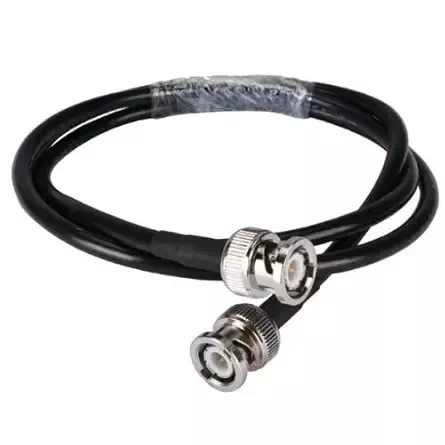 NBR RG-174 BNC Male to BNC Male Video Coaxial Cable PVC Jacket Nickel Plated Brass Conductor 75 Ω Impedance 3 m, Black