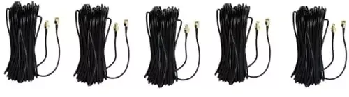NBR RG-174 RP-SMA Male to RP-SMA Female Low Loss Coxial Extension WiFi Antenna Cable 50 Ω Impedance 9 m, Black (Pack of 5 Pcs)