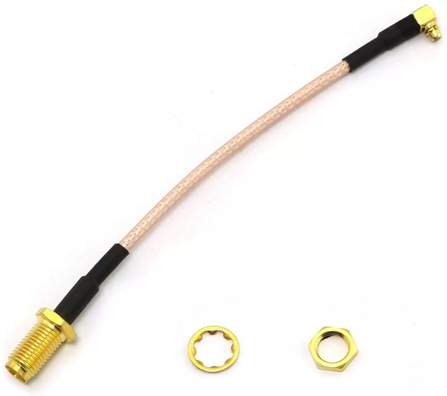 NBR RG-316 SMA Female to MMCX Male Right Angle Coaxial Antenna Extension Cable PVC Jacket 50 Ω Impedance 17 cm, Multi Color