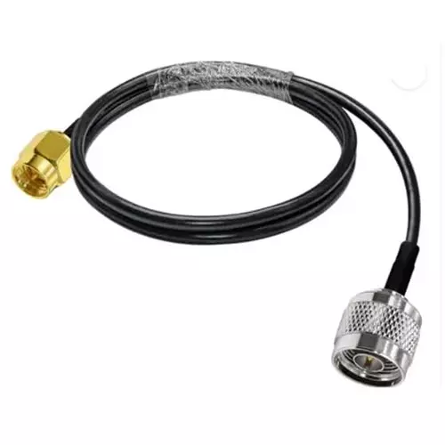 GENERIC RG-58 N-Male to RP-SMA Male Coaxial Pigtail Jumper Antenna Extension Cable PVC Jacket Brass Conductor 1 m Length, CA0134-1