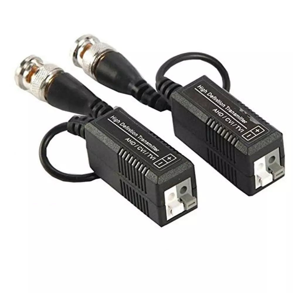 GENERIC High Definition BNC to UTP Video Balun Support 720p/1080p Resolution, Black (Pack of 2 Pcs)