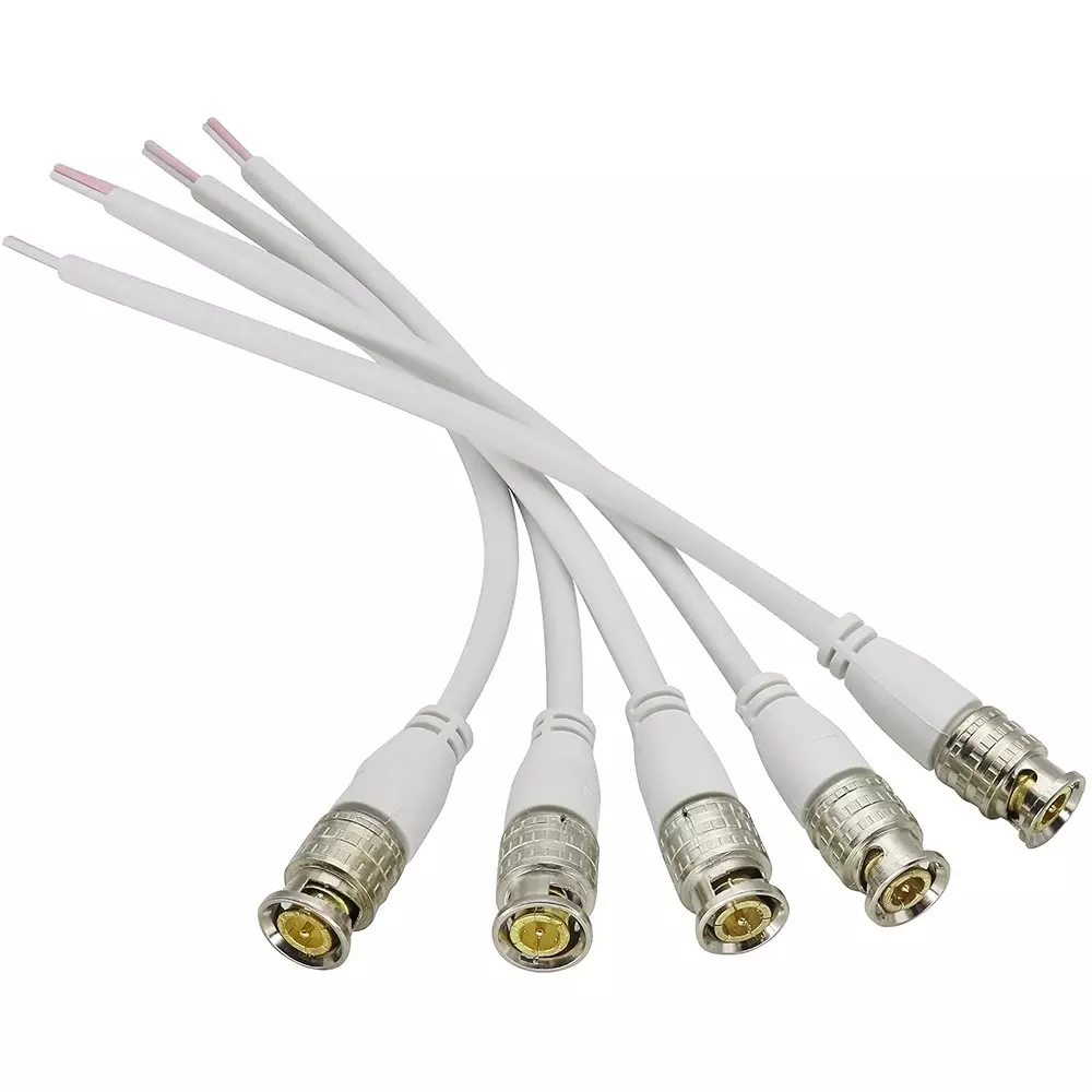 GENERIC CCTV Open End Extension Pigtail Cable BNC Male to DC Male Connector 20 cm (7.8 inch) Length (Pack of 5 Pcs)