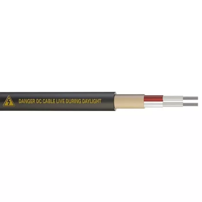 RS PRO Double Insulated Cable 50 m Black Tuff 1500 V DC, 2753847