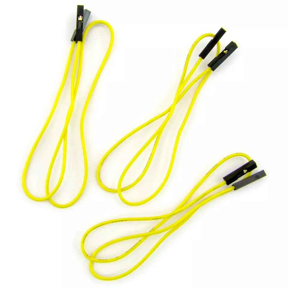 Kyoritsu Electronics Cable Yellow UL1007 AWG26 Cable 1 S (Socket) -1 S (Socket) Cable type, 311-208-5 (Pack of 3)
