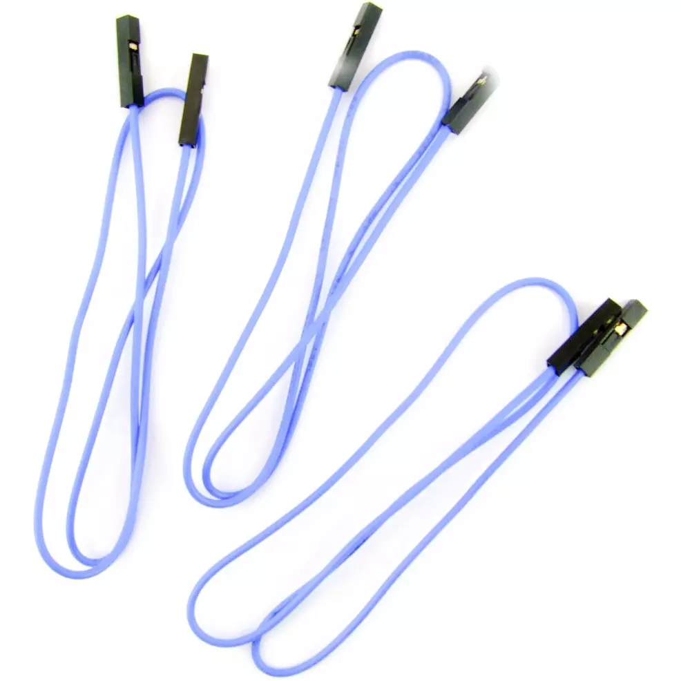 Kyoritsu Electronics Cable Blue UL1007 AWG26 Cable 1 S (Socket) -1 S (Socket) Cable type, 311-208-7 (Pack of 3)