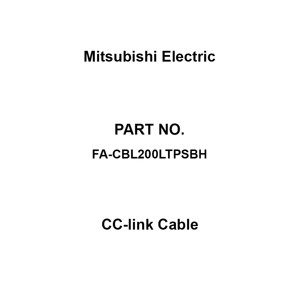 Mitsubishi Electric CC-link Cable 34.5 or less Ω / km Conductor Resistance 0.32 mm Wire Diameter, FA-CBL200LTPSBH