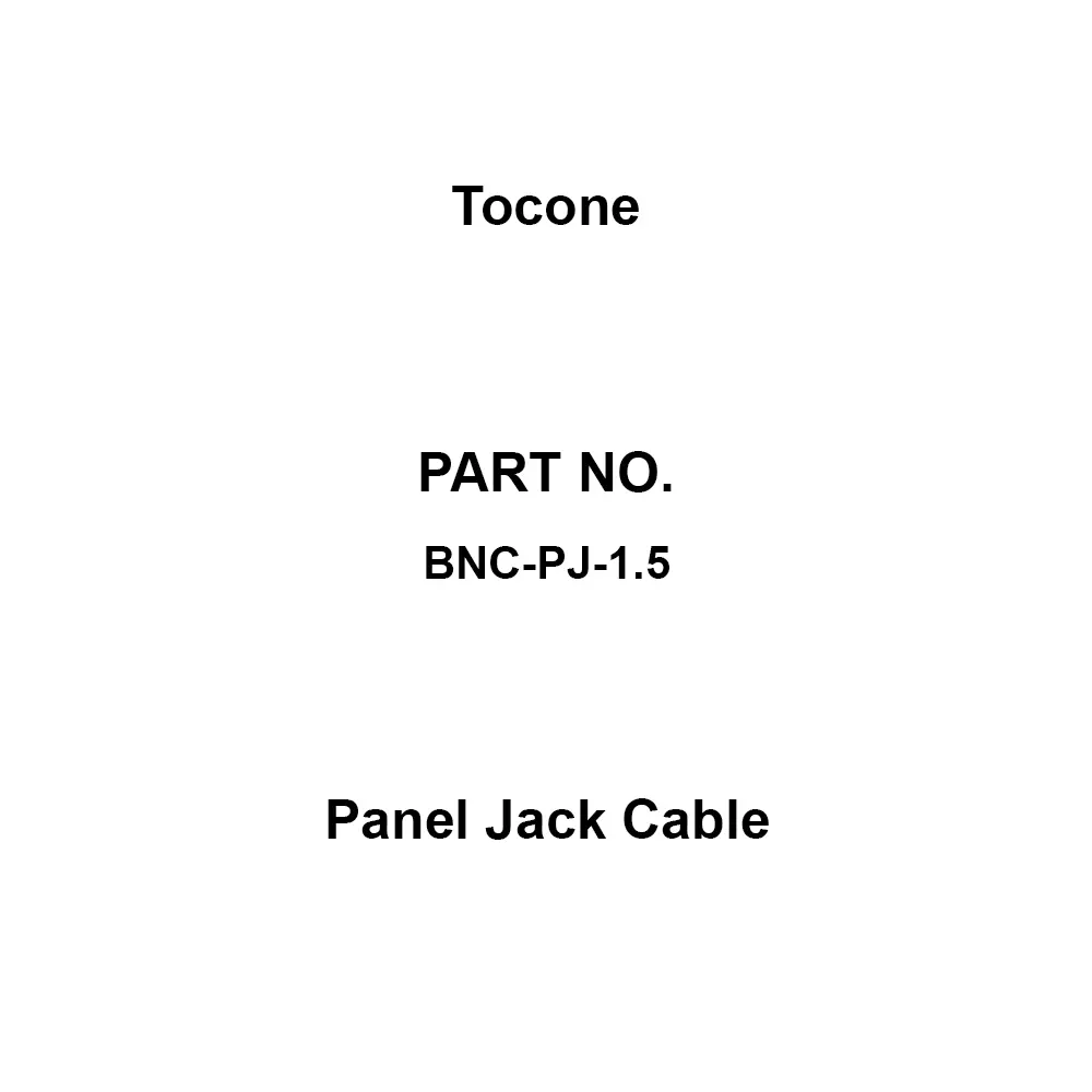 Tocone Panel Jack Cable BNC Connector Type Jack Cutting Shape 12 mm φmm Dimension E, BNC-PJ-1.5