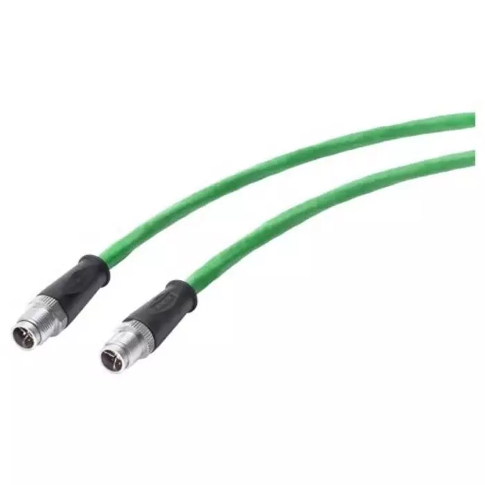 Siemens 1m Cat7, Green M12 to Male M12, Aluminium Foil, Tinned Copper Braid Shielded, Terminated, 6XV1878-5HH10
