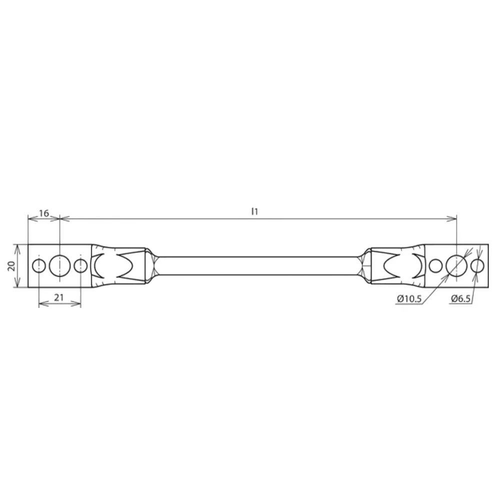 DEHN Bridging Cable Flexible Copper 16 mm² Cross-Section 500 mm Length, UEBS 16 L500 B10.5 B6.5 AL CU