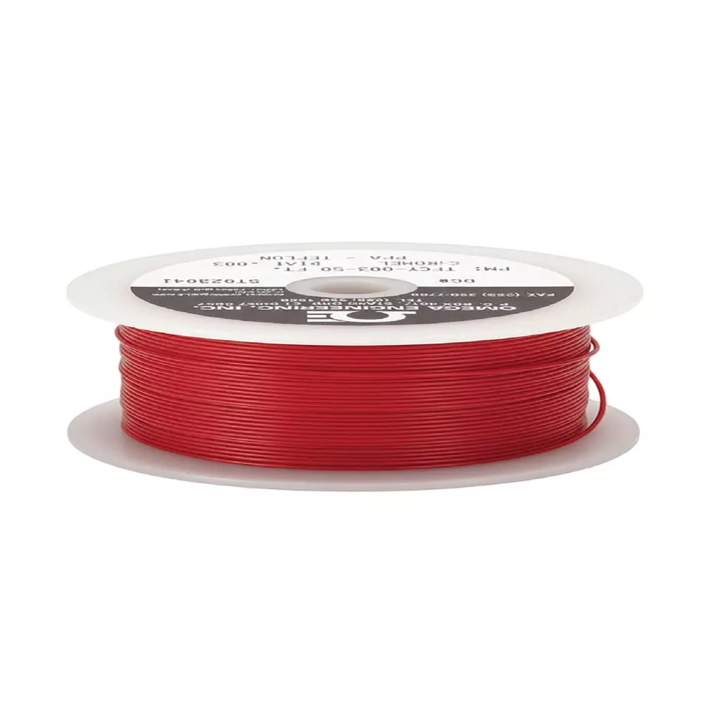 Omega TF Series Thermocouple Wire Type-E/T PFA Insulated 36 AWG Solid Wire Gauge 50 Ft (15.24 m), TFCC-005-50