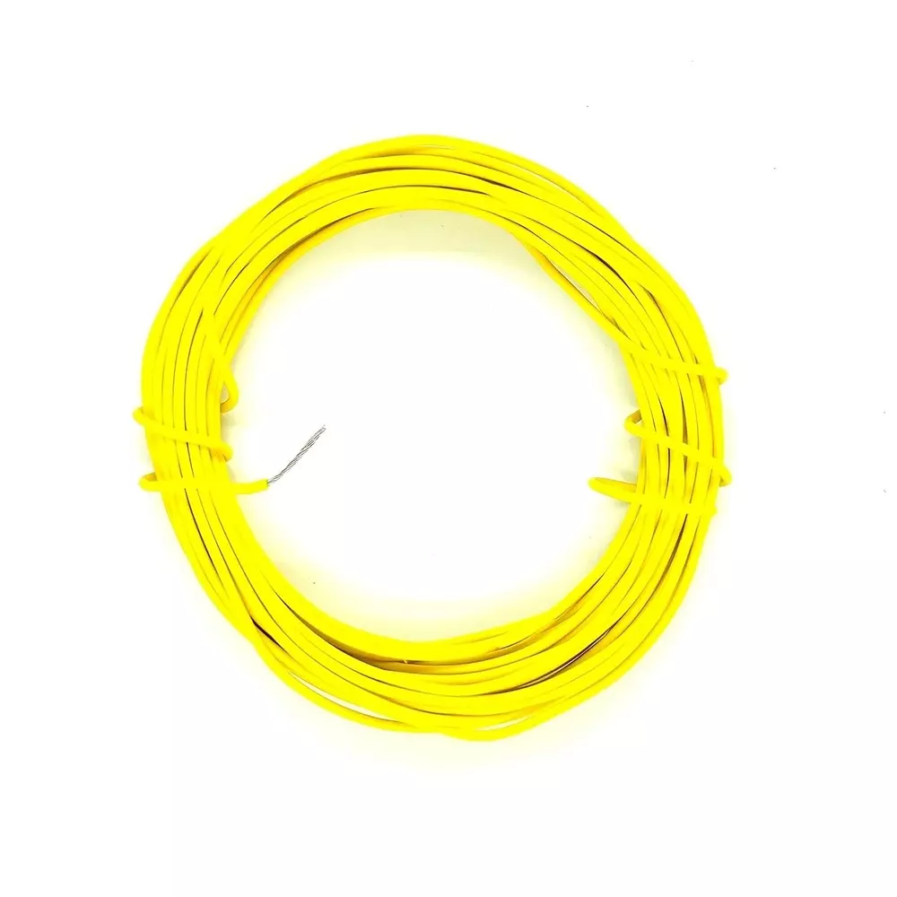 Invento PVC Flexible Wire Yellow 10 m Length 20 AWG 0.5 sq.mm 1.5 A Current Capacity Tinned Copper Conductor, ISC 827-4
