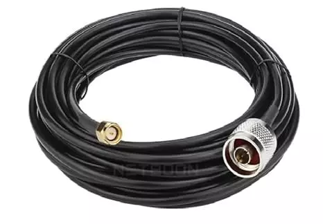 NBR RG-58 N Male to SMA Male Ultra Low Loss Antenna Extension Cable PVC Jacket 3 m, Black
