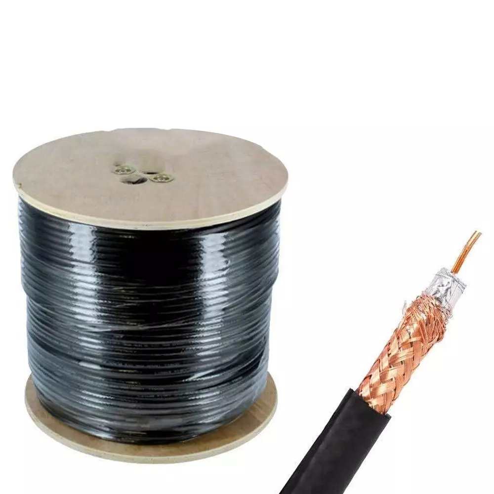 GENERIC CCTV RF Coaxial Cable RG-59U Type 1 m Length PVC Jacket 75 Ω Impedance Black