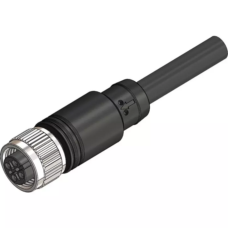 RS PRO Actuator/Sensor Cable Polyvinyl Chloride 1 m Length Black, 2834895