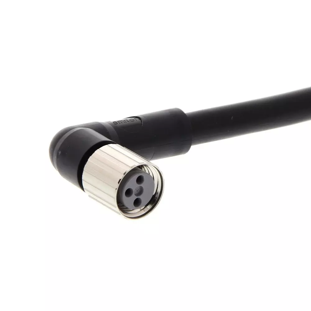Omron Sensor Cable M8 Right-Angle Socket (Female) 3-Poles PVC Fire-Retardant IP67 2 m Length, XS3F0312R