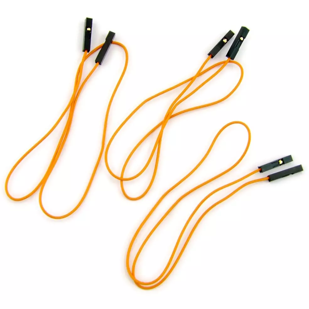 Kyoritsu Electronics Cable Orange Soft wire Cable 1 S (Socket) -1 S (Socket) Cable type, 311-208-4 (Pack of 3)