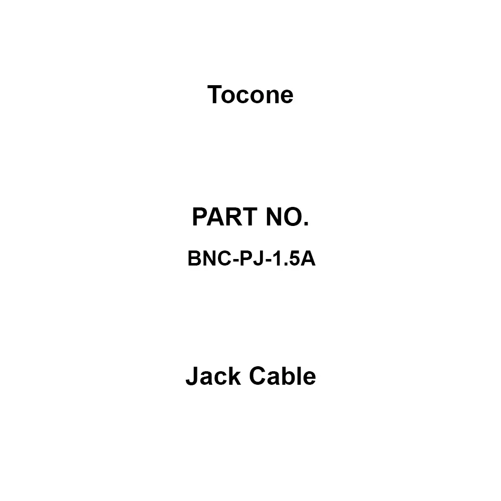 Tocone Jack Cable BNC Connector Type TA-16 Crimping Type Jack Cutting Shape, BNC-PJ-1.5A