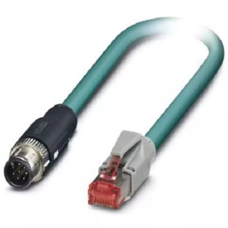 PHOENIX Ethernet Cable M12 Connector 1 Cat5 Lan Category RJ45 Connector 2, 1407415