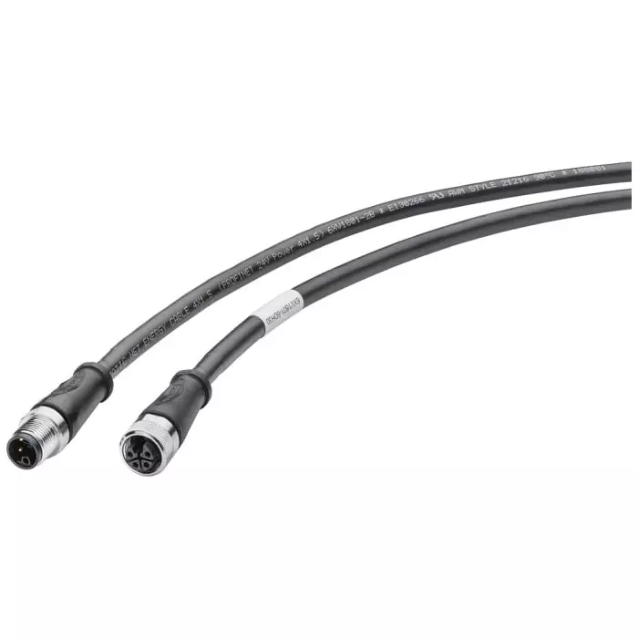 Siemens Straight Male M12 to Straight Female M12 Sensor Actuator Cable, 5m, 6XV18016DH50