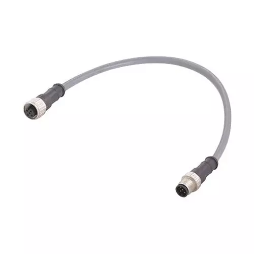 HARTING Sensor Cable, 5P M12 Plug-Rcpt, 19.7", 21355152564005