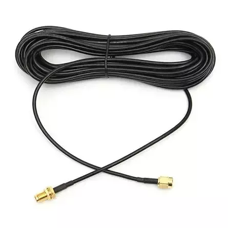 NBR RG-174 SMA Male to SMA Female Wifi Extension Jumper Cable PVC Jacket 50 Ω Impedance 18 m, Black