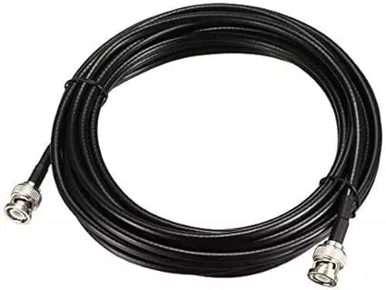 NBR RG-58 BNC Male to BNC Male Coaxial Extension Cable PVC Jacket Copper Conductor 50 Ω Impedance 9 m, Black