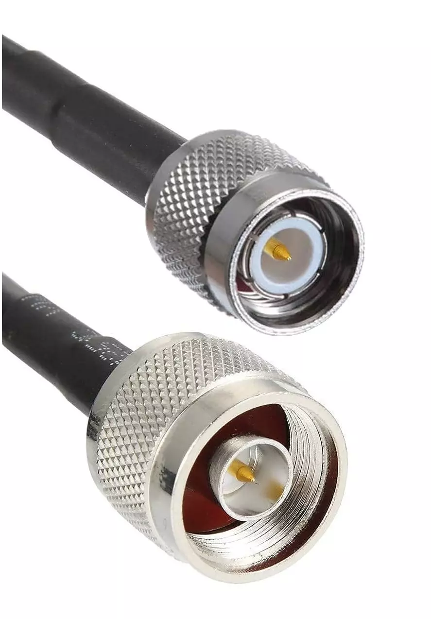 NBR RG-58 N Male to TNC Male Low Loss Coaxial Cable PVC Jacket Tinned Copper Conductor 50 Ω Impedance 2 m, Black