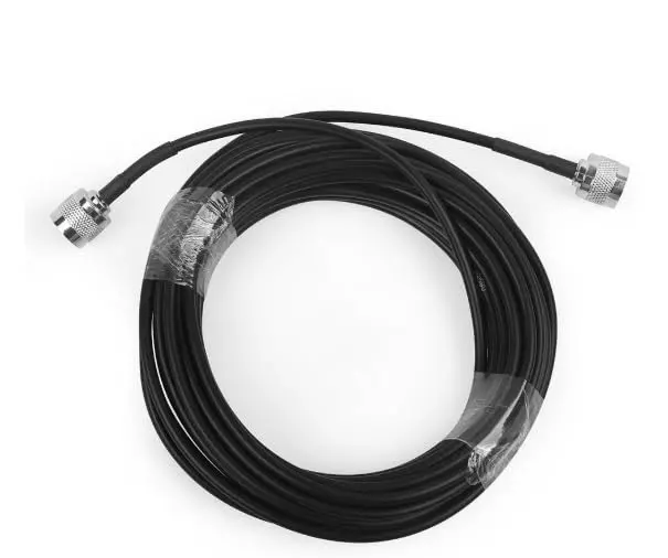 NBR RG-58 N-Male to N-Male Plug RF Coaxial Jumper Extension Antenna Cable PVC Jacket 50 Ω Impedance 20 m, Black