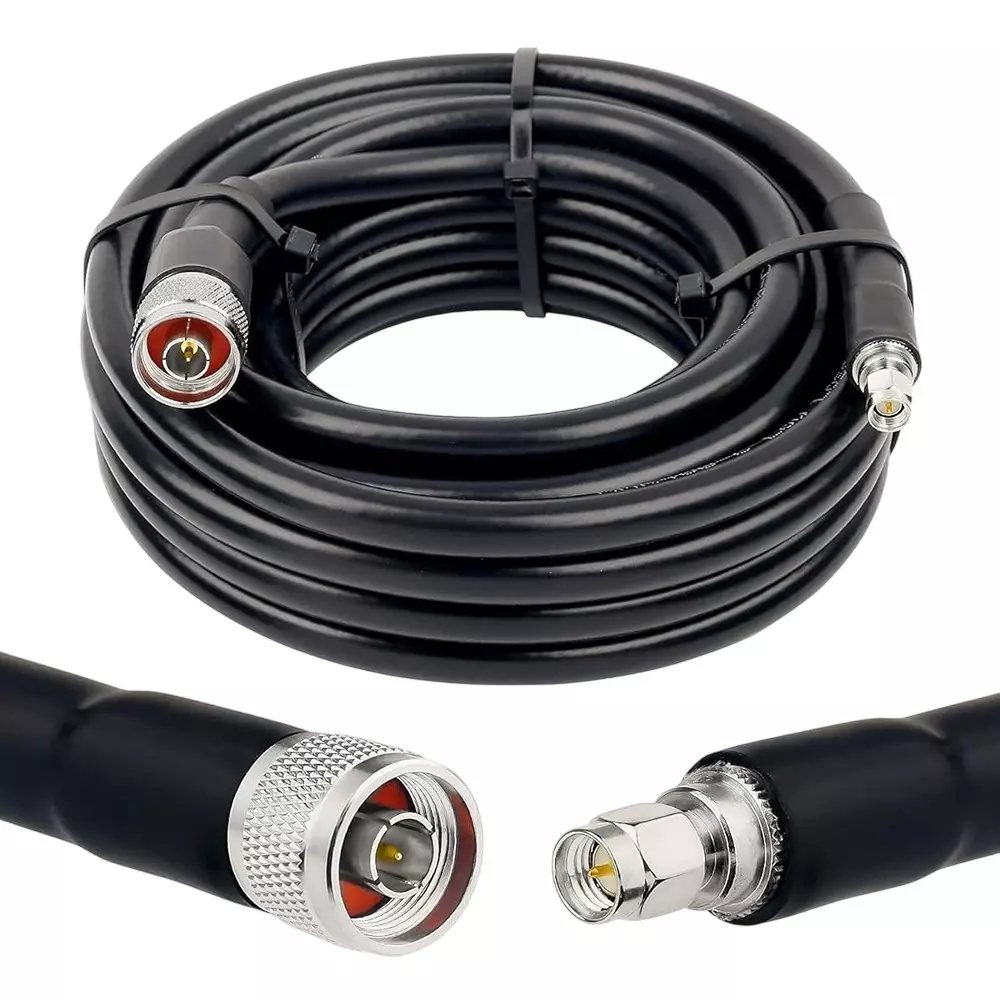 GENERIC HLF/ LMR400 N-Male to SMA Male Low Loss Flexible Coaxial Jumper Cable PVC 5 m Length, CA0315