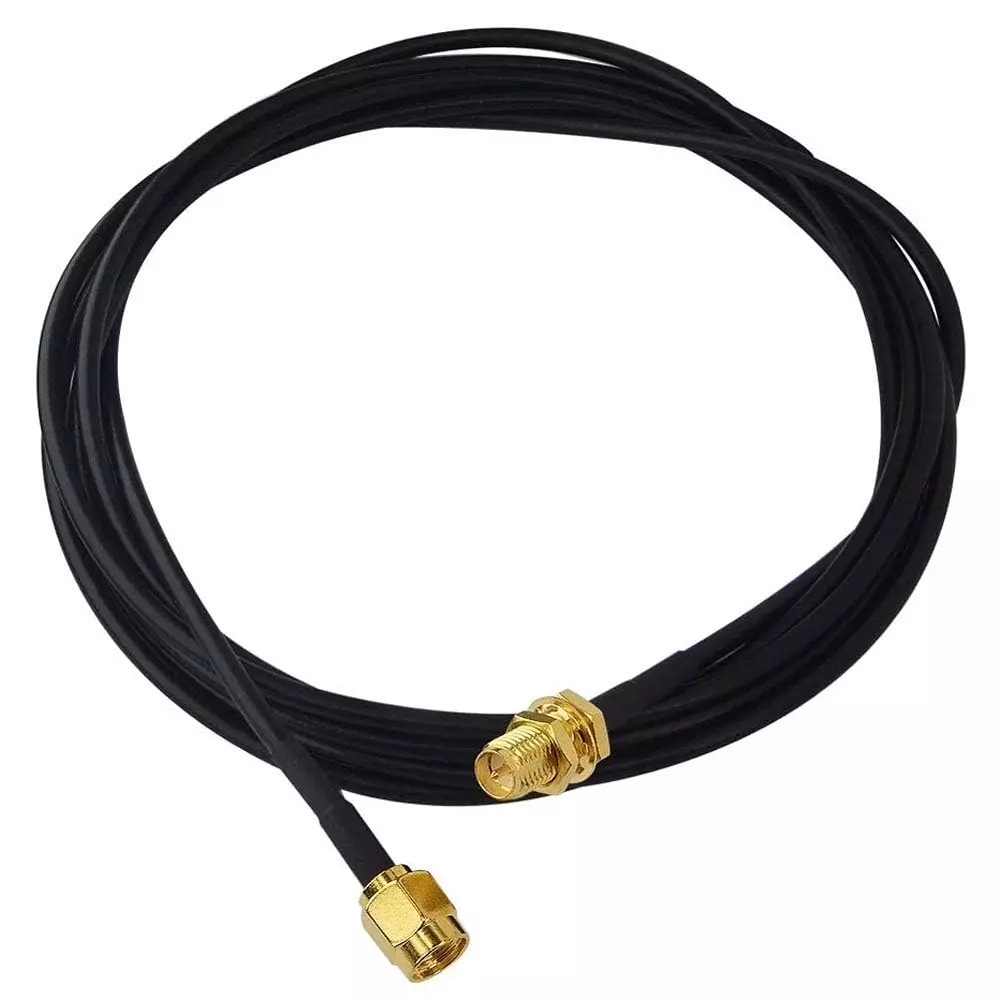 GENERIC RF Coaxial Antenna Cable RG-174 Type RP SMA Male to RP SMA Female Connector 7 m Length Black