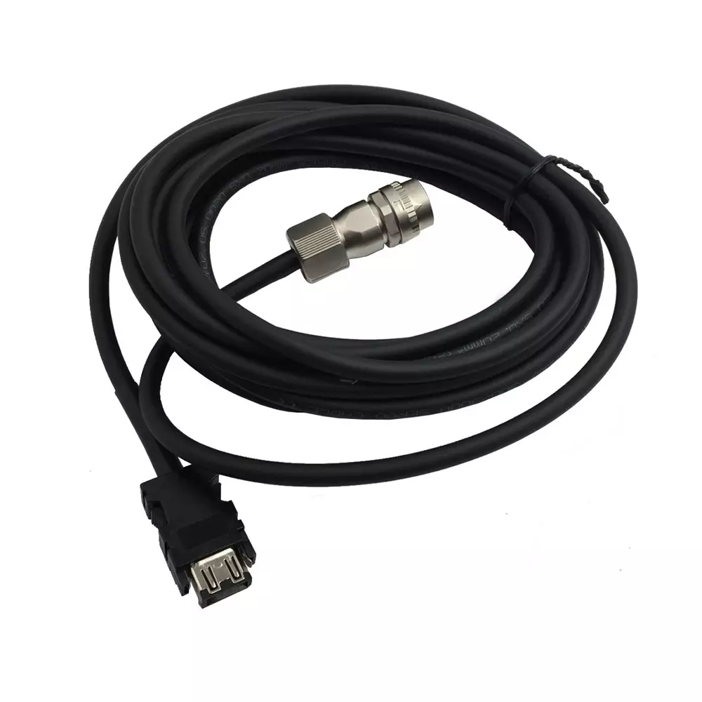 Mitsubishi Electric Encoder Cable 5 m Length Black Color and IP67 Rating, MRJ3ENSCBL5M-L