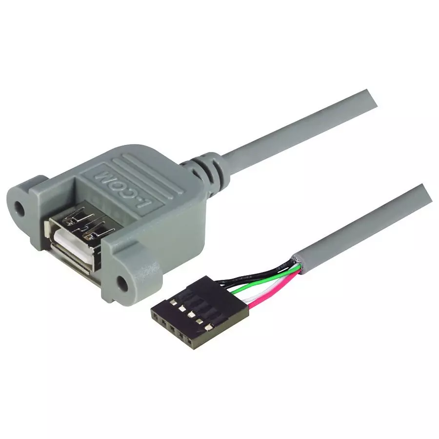 L-COM COMPUTER CABLE, USB, 0.3M, GRAY, UPMA5-03M.