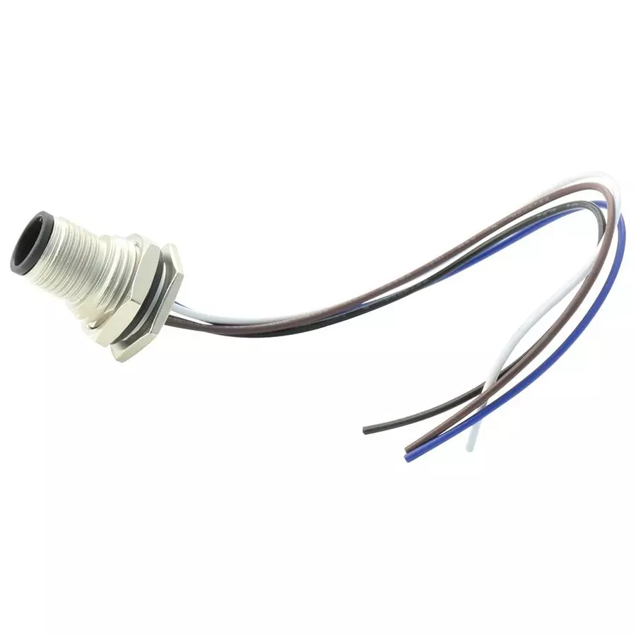 AMPHENOL LTW Sensor Cord, 4P, M12 Plug-Freeend, 150 mm, M12A-04PMMC-SF8B15