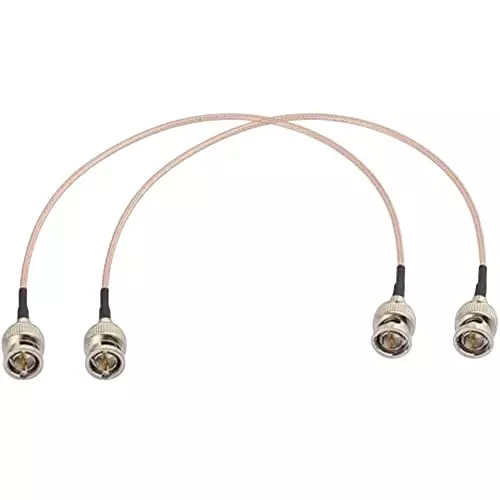 GENERIC RG-316 BNC Male to BNC Male Pigtail Jumper Extension RF Coaxial Cable 50 cm (20 inch) Length, CA0046-2 (Pack of 2)