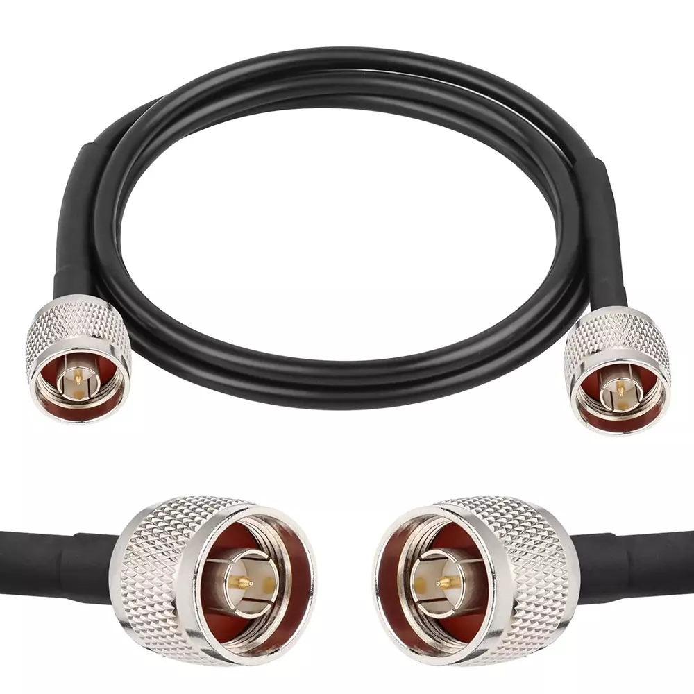 GENERIC RG-58 N-Male to N-Male Low Loss RF Coaxial Jumper Antenna Extension Cable PVC Jacket PTFE (Teflon) Insulation 60.96 cm (2 ft) Length, CA0450